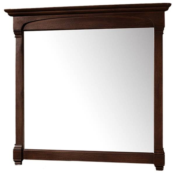 Wyndham Collection Andover 44 in. W x 41 in. H Framed Rectangular Bathroom Vanity Mirror in Dark Cherry