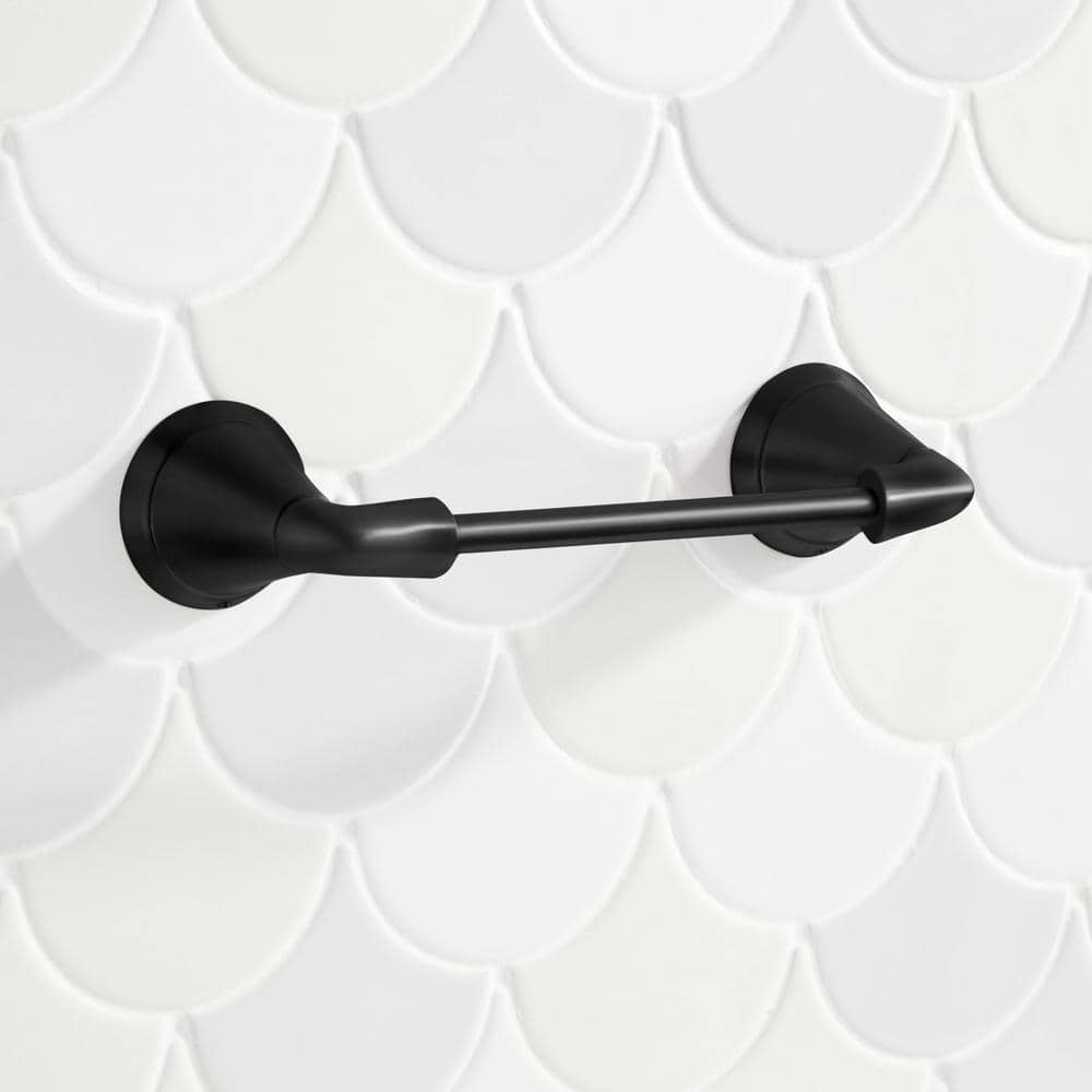 Matte Black Zinc Wall Mounted Pivoting Toilet Paper Holder