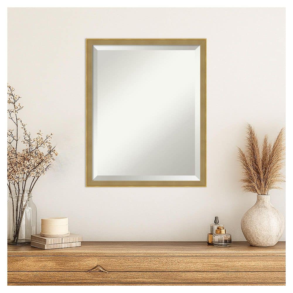 Incline Dark Gold 17.5 in. x 21.5 in. Beveled Modern Rectangle Wood Framed Wall Mirror price history on PriceWatchPro
