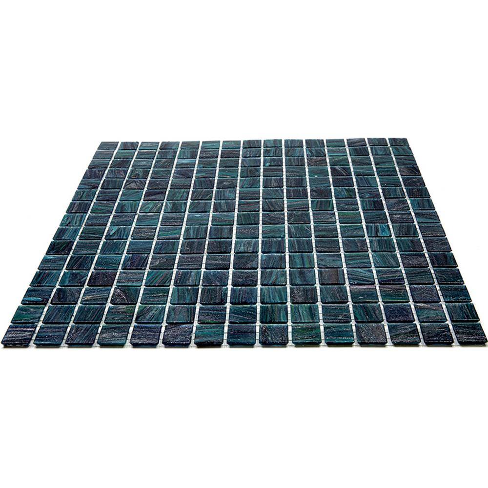 Celestial Pine Green Glossy Glass Mosaic Wall and Floor Tile