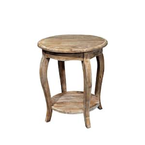 Rustic Driftwood Storage End Table