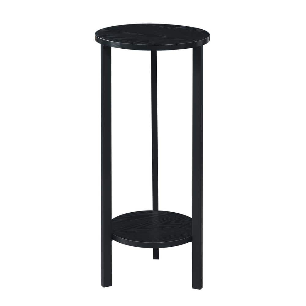 Modern Graystone 31" Black 2-Tier Metal & Particleboard Plant Stand
