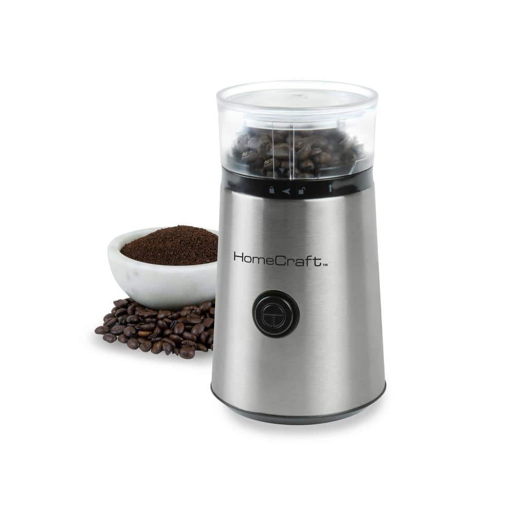 HomeCraft Stainless Steel Electric Coffee Grinder with Blade