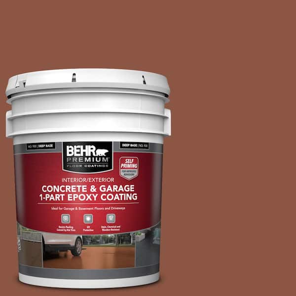 BEHR PREMIUM 5 gal. #S180-7 True Copper Self-Priming 1-Part Epoxy Satin Interior/Exterior Concrete and Garage Floor Paint