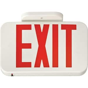 Contractor Select EXR Series 120/277-Volt Integrated LED White and Red Exit Sign W/ Back Up Battery