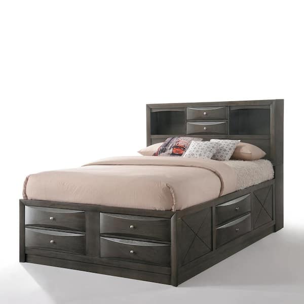 Ireland Gray Oak Storage Queen Bed