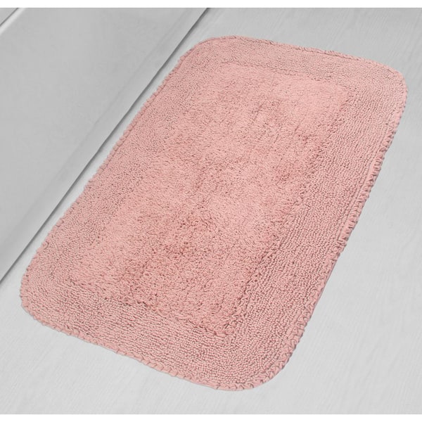 HOME WEAVERS INC Radiant Collection 100% Cotton Bath Rugs Set, 24x40 Rectangle, Pink