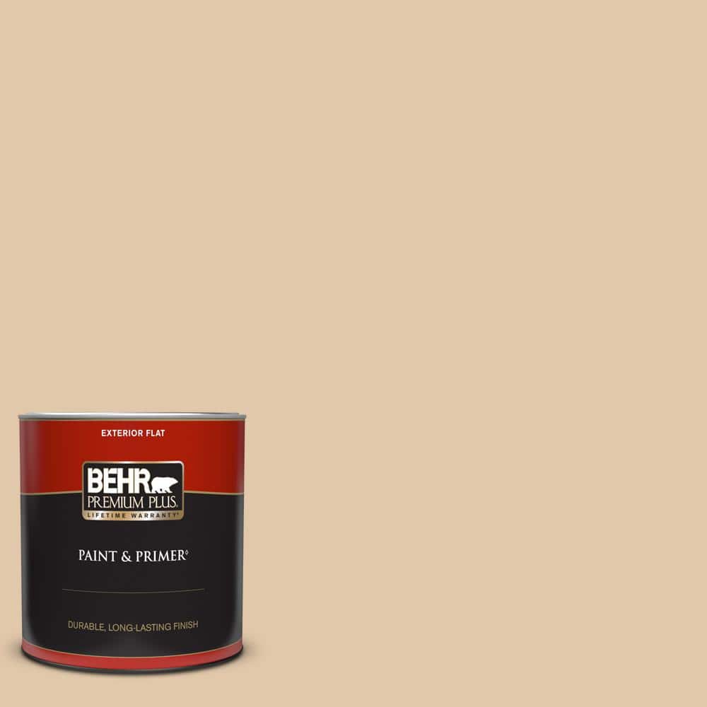 BEHR PREMIUM PLUS 1 qt. MQ208 Irish Cream Flat Exterior Paint