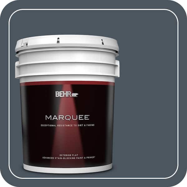BEHR MARQUEE 5 gal. #N480-7 Midnight Blue Flat Exterior Paint & Primer