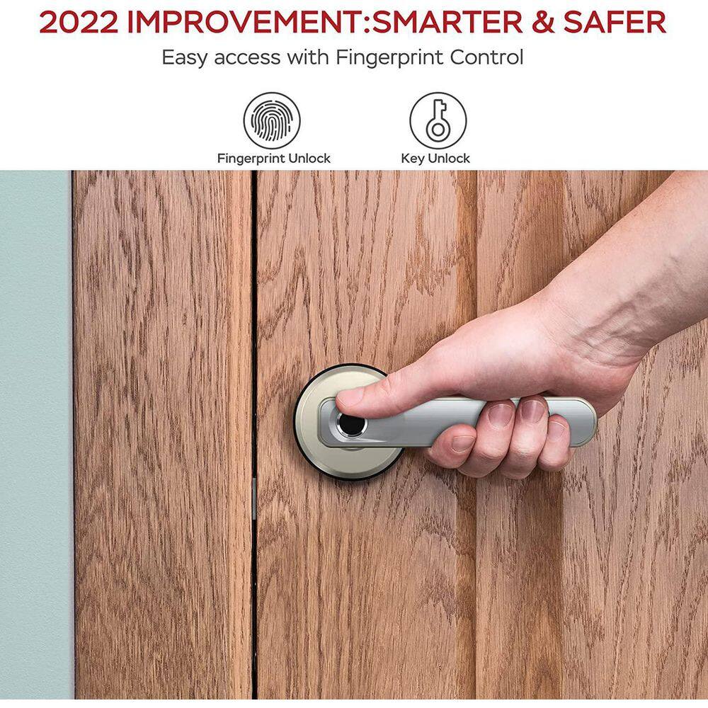 Black Aluminum Smart Keyless Entry Door Lock with Fingerprint