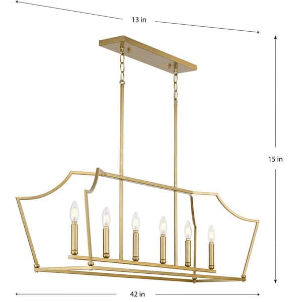 Progress Lighting Parkhurst 6-Light Brushed Brown Transitional Chandelier