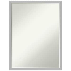 Hera Chrome 19 in. x 25 in. Petite Bevel Modern Rectangle Framed Bathroom Wall Mirror in Silver