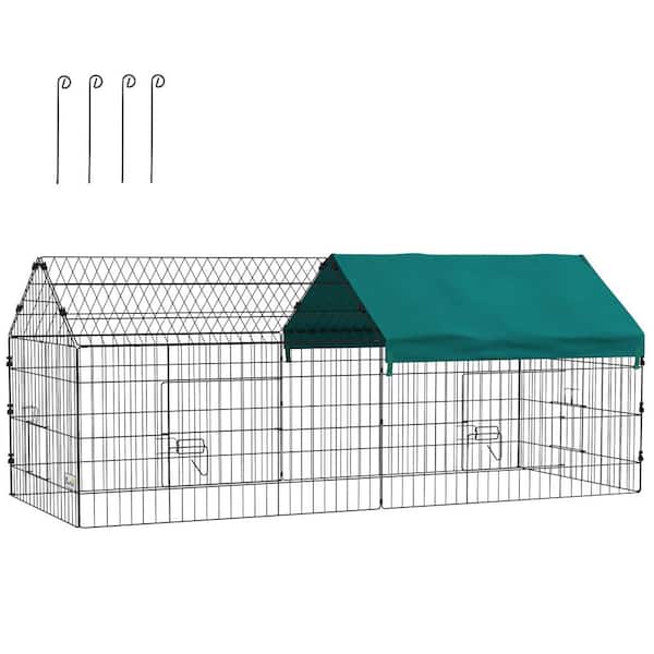 Spacious 6.1 ft. W x 2.5 ft. D Small Metal Animal Playpen with Elevated Roof and Multiple Access Points (15.2 sq. ft.)