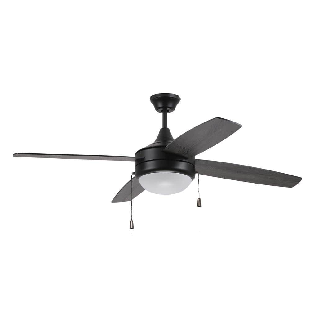 CRAFTMADE Phaze Energy Star Four 52 in. Indoor Flat Black Dual Mount  3-Speed Reversible DC Motor Finish Ceiling Fan with Light Kit 647881217471  - The Home Depot