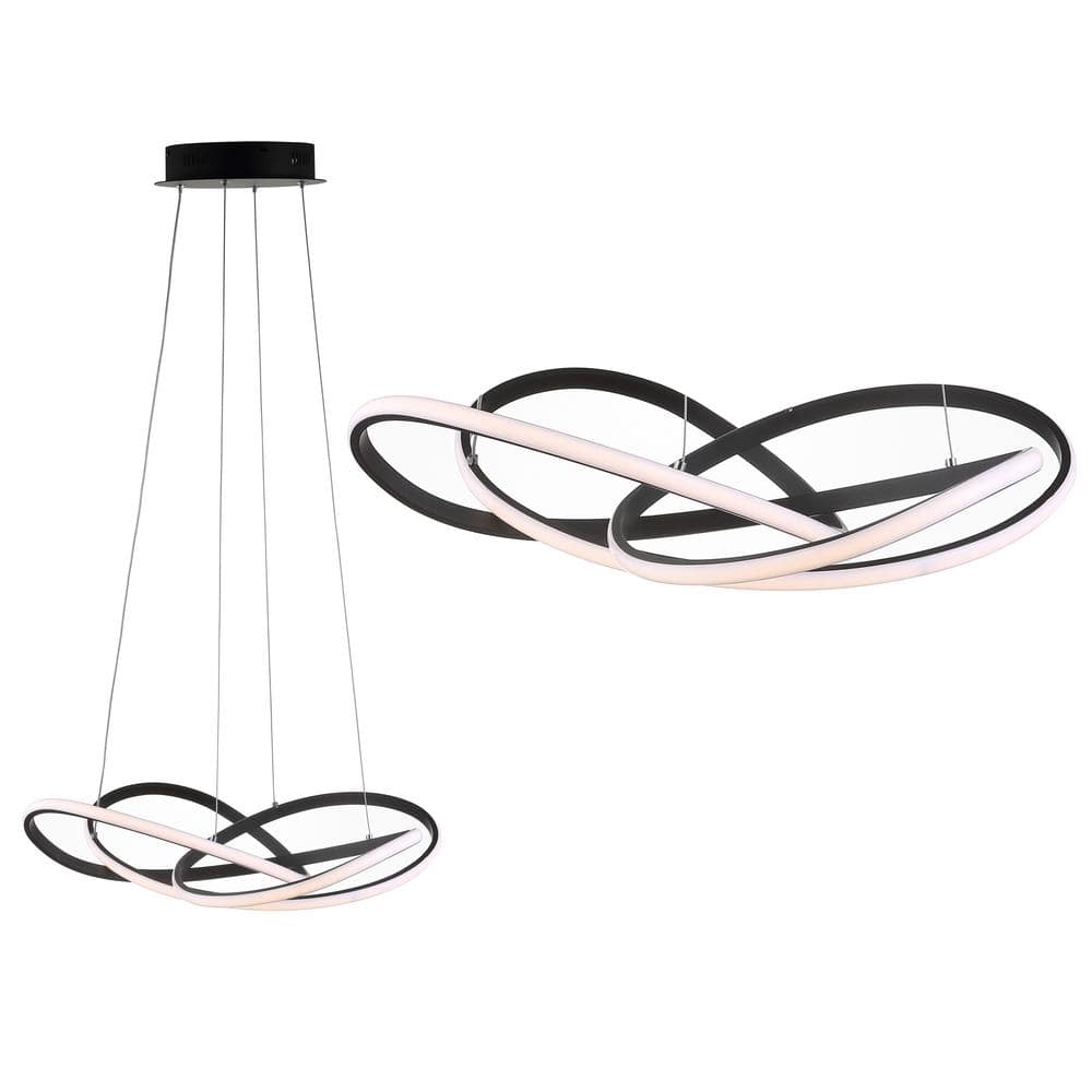 Alexia 25" Black Matte Metal LED Adjustable Geometric Pendant