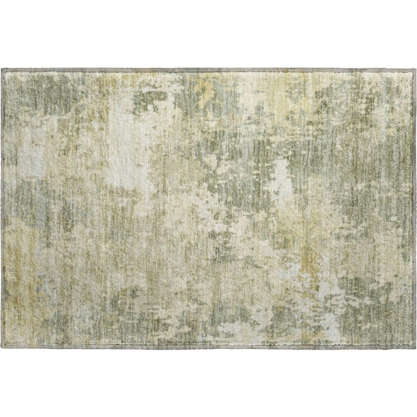 Mayfield Premium Machine Washable Abstract AMF2142 Sage 2 ft. x 3 ft. Accent Rug