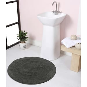 Radiant Collection 100% Cotton Bath Rugs Set, 30 in. Round, Gray