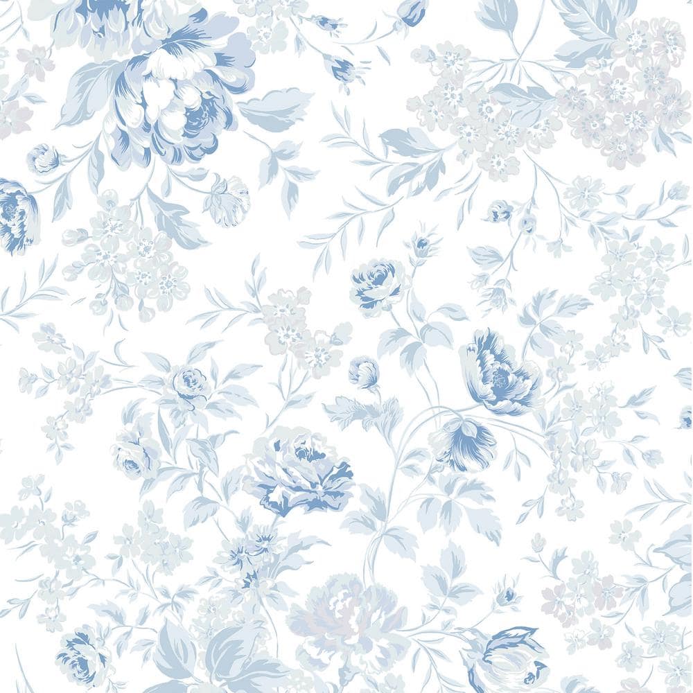 Graham & Brown Rachel Ashwell Romantic Rose Blue Wallpaper 125109 - The ...