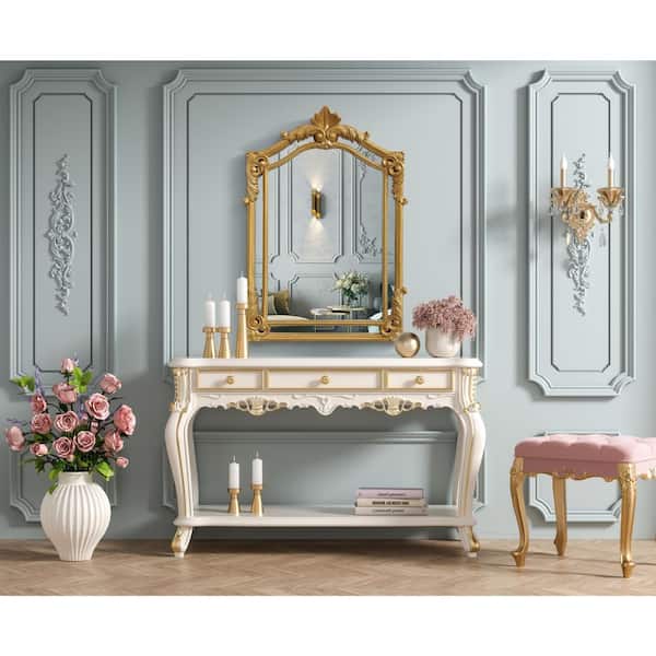 Timeless Home Gold Leaf 25.5 in. W x 36 in. H Traditional Mirror