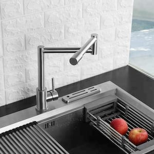 The Max Commercial Single Hole Single-Handle Kitchen Faucet in Stainless Steel with 360 Pivotal Head