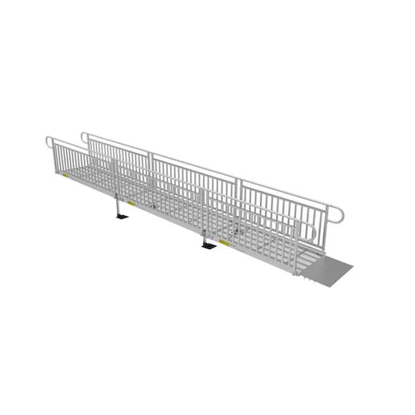 EZ-ACCESS PATHWAY 3G 22 ft. Wheelchair Ramp Kit with Expanded Metal Surface and Vertical Picket Handrails
