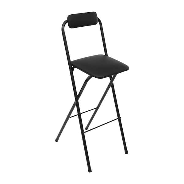 Black Metal Carbon Steel Folding Chair Seat Portable Bar Coffee Balcony Folding Chair