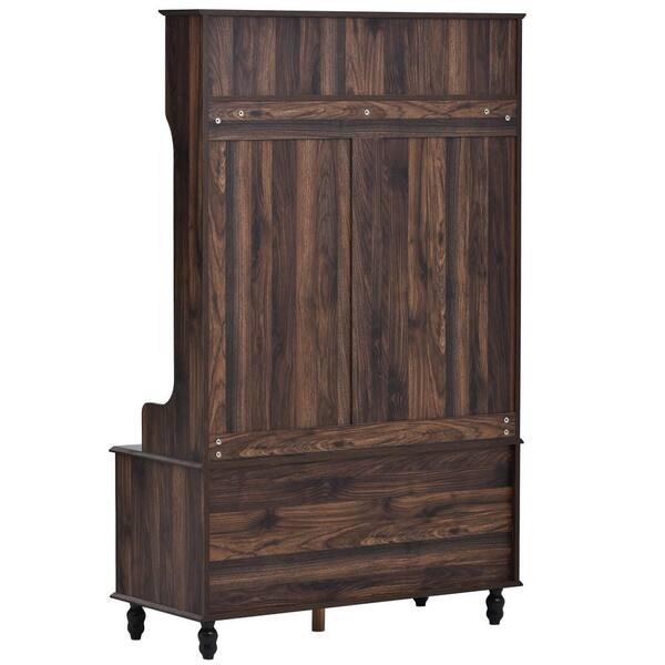 in.H Entryway or Storage Depot Coat Tiger 3-in-1 The Hanger Home - with Bench Bench Design for Hooks Entrance Hallway Tree 65 4 Elisha-HTT-5052 Hall