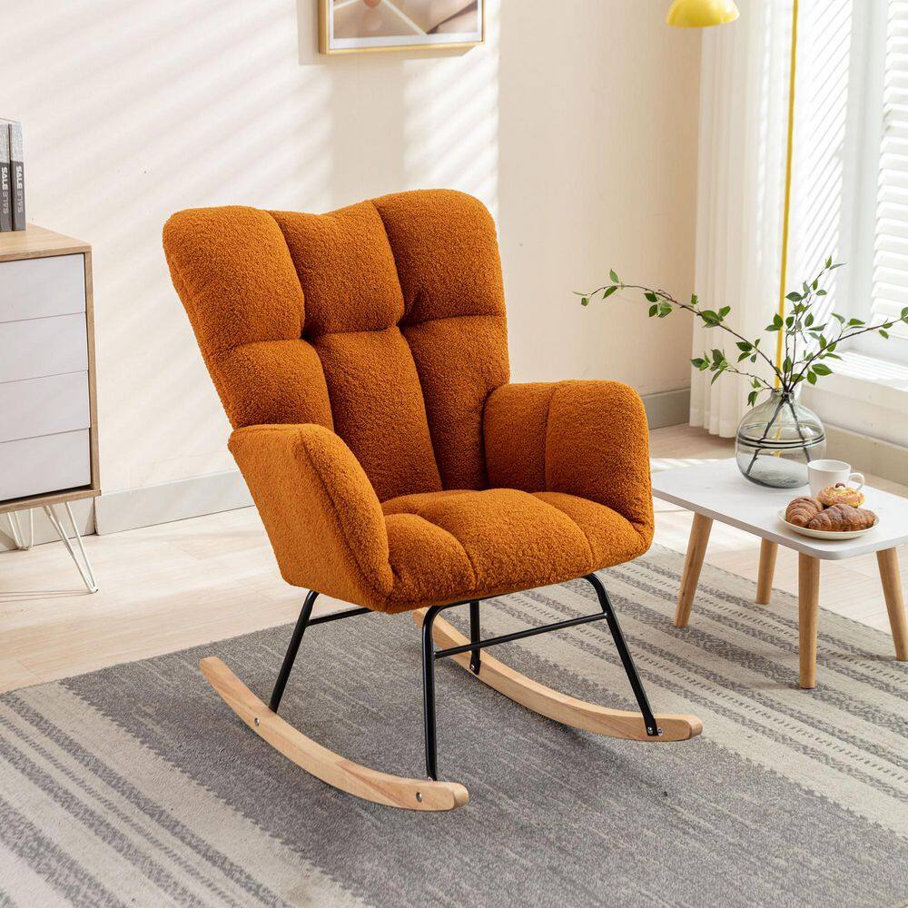27.1 in. W Black Metal Outdoor Rocking Chair with Caramel Cushions price history on PriceWatchPro