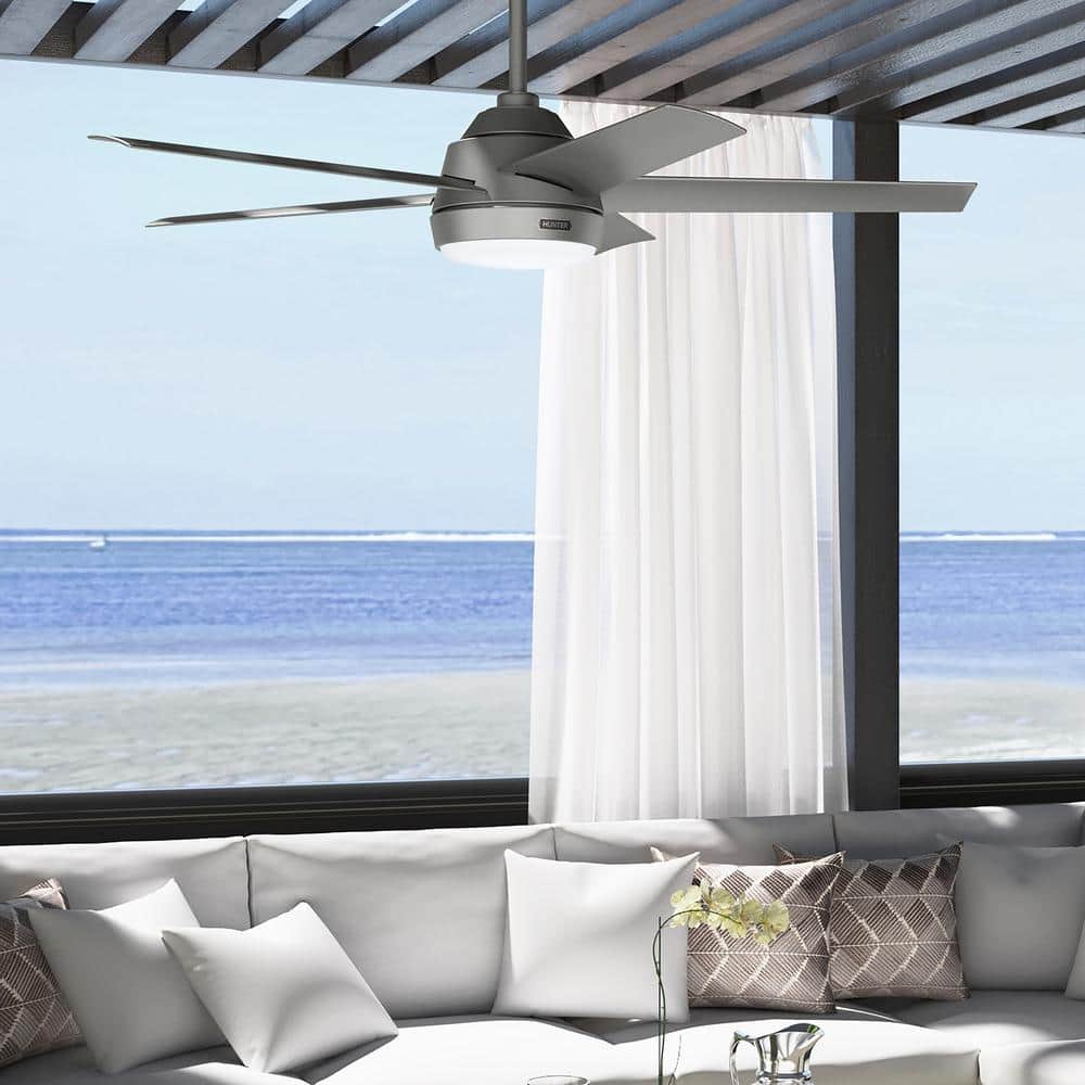 Skyflow 52 in. Matte Silver WeatherMax Indoor/Outdoor Ceiling Fan with LED Light Kit and Wall Control price history on PriceWatchPro