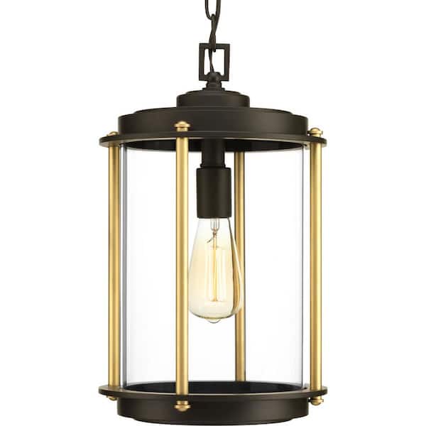 Progress Lighting Laine Collection Architectural Bronze 1-Light Outdoor Hanging Lantern