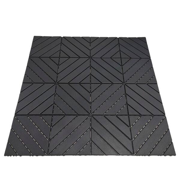Tidoin Outdoor 1 ft. x 1 ft. Composite Interlocking Tile Deck Tile in Gray(36 Per Box)