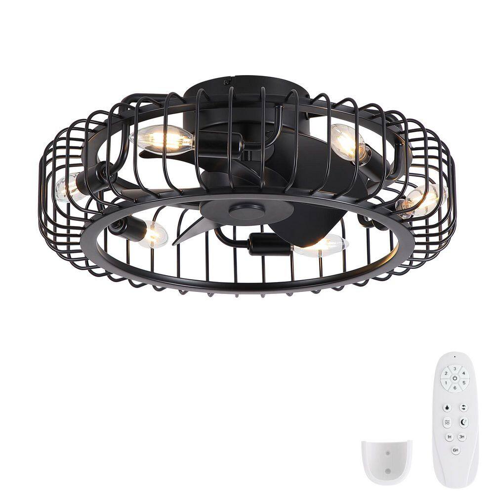 Trevina 20 in. Indoor Black Flush Mount Ceiling Fan with E12 Standard Light Bulb fixture, Bulb Not Included price history on PriceWatchPro