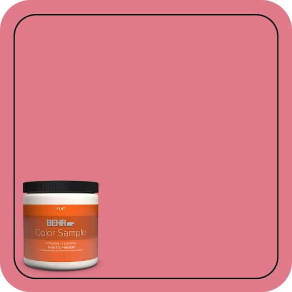 BEHR PREMIUM PLUS 8 oz. #P150-4 Hot Gossip Flat Interior/Exterior Paint & Primer Color Sample