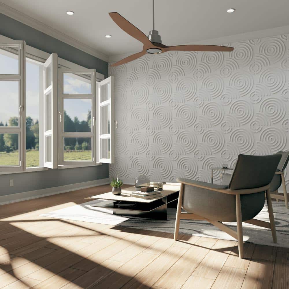 White Textured PVC 3D Decorative Wall Panels, 19.63" x 19.63"