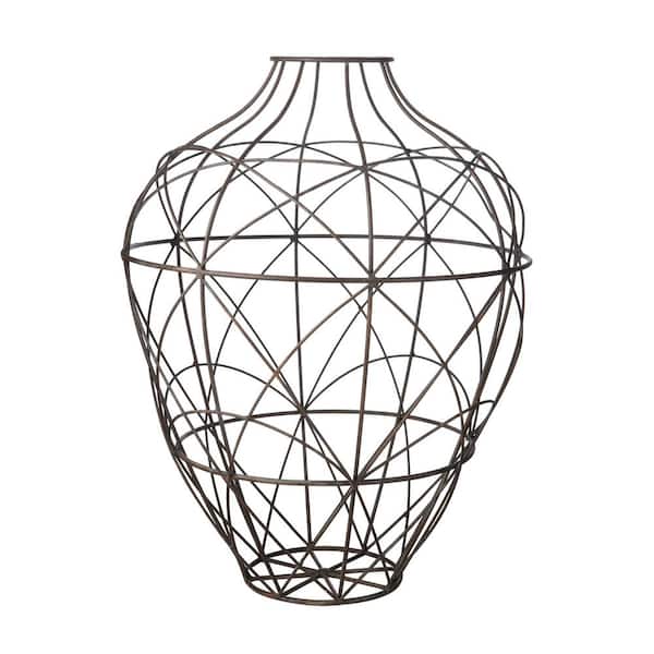 Titan Lighting Russet Wire 20 in. Metal Decorative Vase in Brown