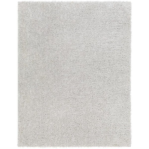 Livabliss Moda shag Light Gray Solid 5 ft. x 7 ft. Indoor Area Rug