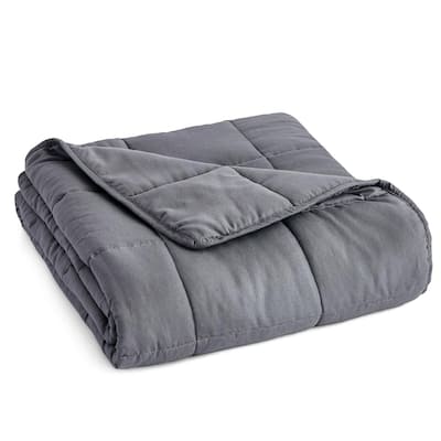 Charcoal Microfiber 48 in. x 72 in. 12 lb. Weighted Blanket