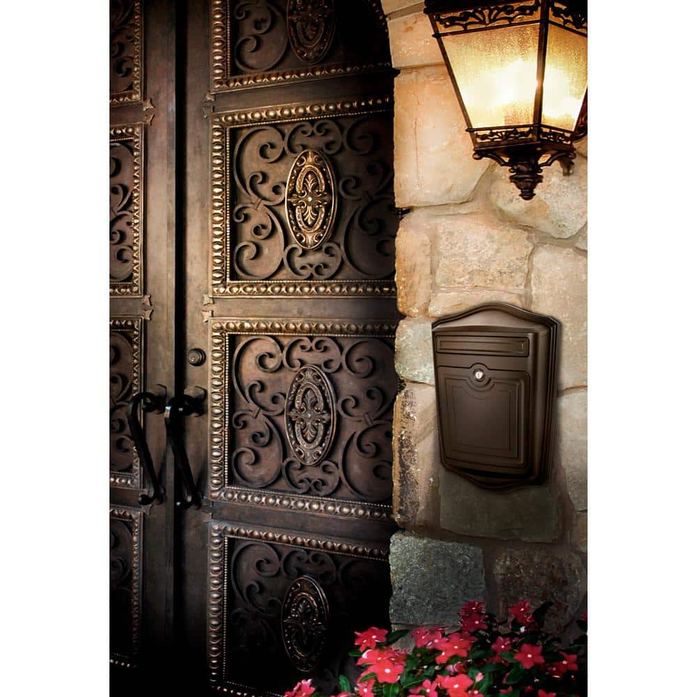 Medium Oil Rubbed Bronze Aluminum Locking Wall Mount Mailbox