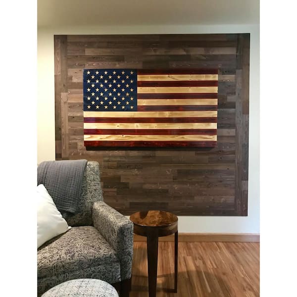 1/8 in. x 3 in. x 12-42 in. Peel and Stick Brown Wooden Decorative Wall Paneling (40 sq. ft./Box)