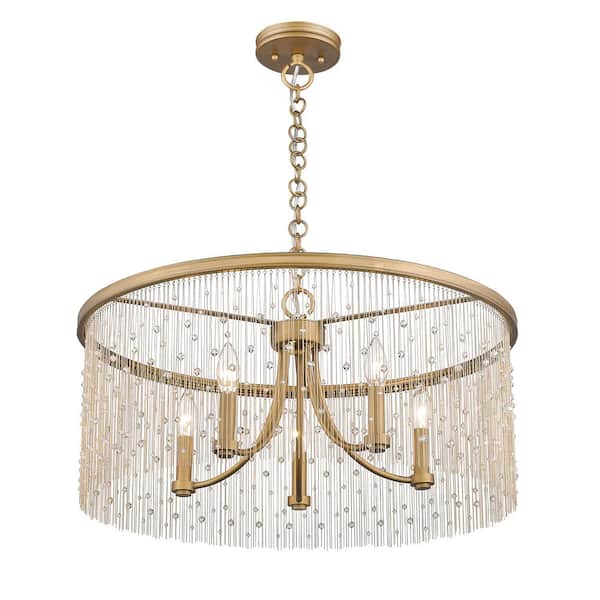 Golden Lighting Marilyn CRY 5-Light Peruvian Gold Chandelier with