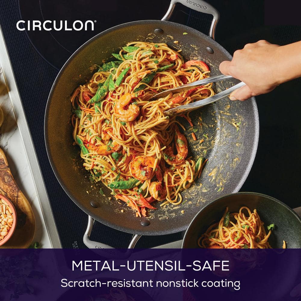Graphite 14'' Nonstick Aluminum Wok with Stainless Steel Lid