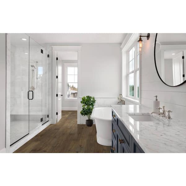 Sure+ Weathered Oak White Oak 1/4 in. T x 6.5 in. W Click Lock Hand Scraped Engineered Hardwood Flooring (21.7 sqft/case)