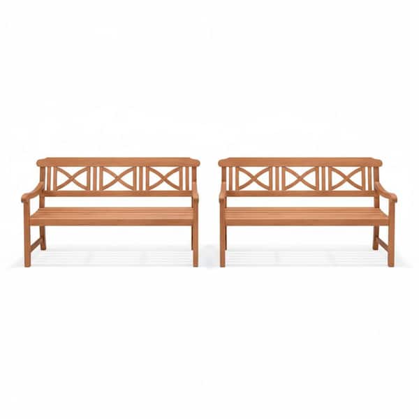 Palma 2-Piece Solid Wood 100% FSC Patio Bench Set