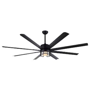 Ezra 72 in. Indoor/Outdoor Matte Black Standard Ceiling Fan with Soft White Integrated LED, Remote Included