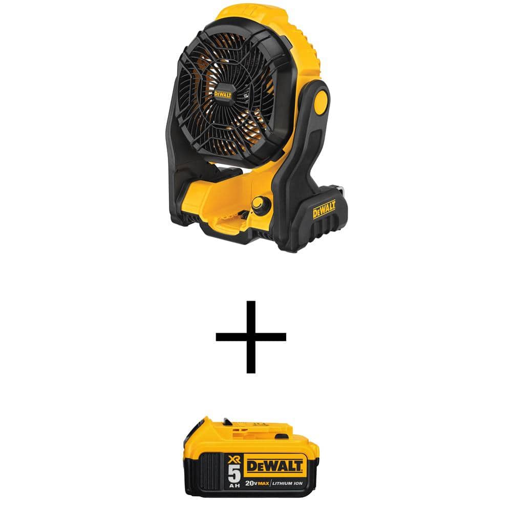DEWALT 20V MAX Jobsite Fan with 20V MAX XR Premium LithiumIon 5.0Ah