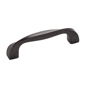 Twist Collection 3-3/4 in. (96 mm) C/C Black Iron Cabinet Door and Drawer Pull (10-Pack)