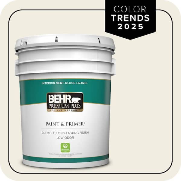BEHR PREMIUM PLUS 5 gal. Designer Collection #DC-003 Blank Canvas Semi-Gloss Enamel Low Odor Interior Paint & Primer