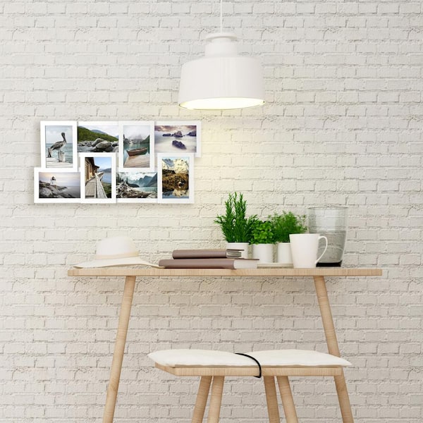 8-4 in. x 6 in. White 8-Opening Puzzle Collage Picture Frame