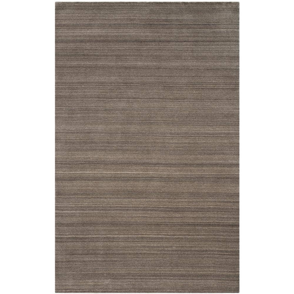 Pewter Hand-Knotted Wool Rectangular Area Rug 6' x 9'