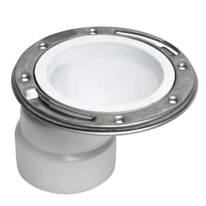 3 in. PVC Open Offset Toilet Flange with Stainless Steel Ring